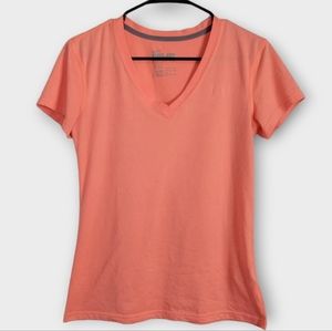 Nike Size Small Peach Dri Fit V Neck Top